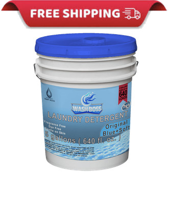 Wash Boss  Blue + Softener Laundry Detergent - 5-Gallon for Fresh & Powerful Cle