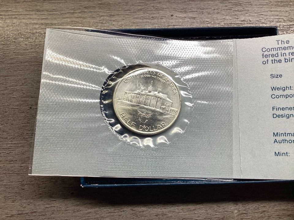1982 Washington Uncirculated Commemorative Silver Half with Box COA 60825 20 - Image 3 of 3