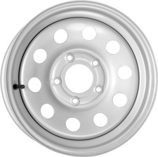 15x6 Trailer Wheel 5 Lug On 5 Bolt Pattern Silver Mod Vesper Trailer Rim