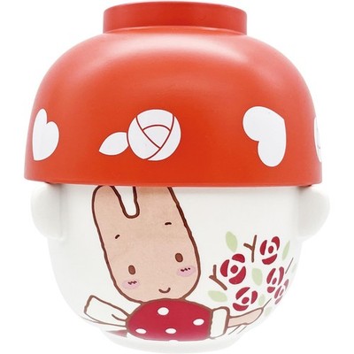 sun art SANRIO Marron Cream Soup Bowl and Rice Bowl Mini Tableware Set 200mL Red