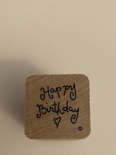 New DOTS Happy Birthday Wood Mounted Rubber Stamp RS81