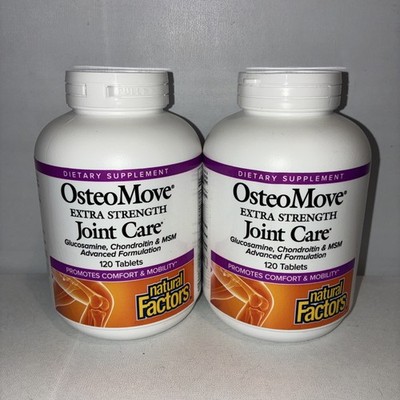 Lot Of 2-Natural Factors, OsteoMove, Extra Strength Joint Care, 120 Tablets