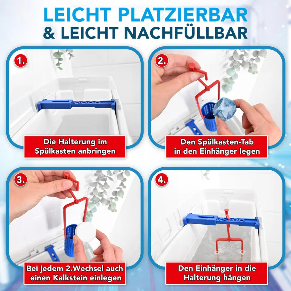 WC-Star Spülkasten-Hygiene-Set Duftspüler Anti-Kalk Tabs Reiniger Klo Einhänger - Bild 3 von 4