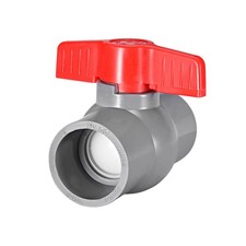 40mm PVC Ball Valve for Water Supply Pipe, Slip Connection, Grey 2m Length