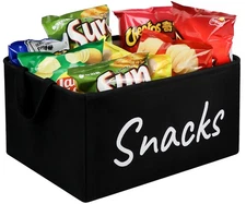 Snack Bin for Pantry - Snack Basket Organizer for Countertop - Imitation Line...