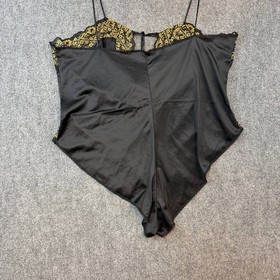 Vintage Teddy Bodysuit 3XL Black Gold Lace Plus Size