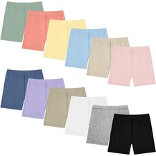 12 Pack Girls Shorts Bike Shorts Biker Kid Dance Gymnastics Yoga Gym Safety A...