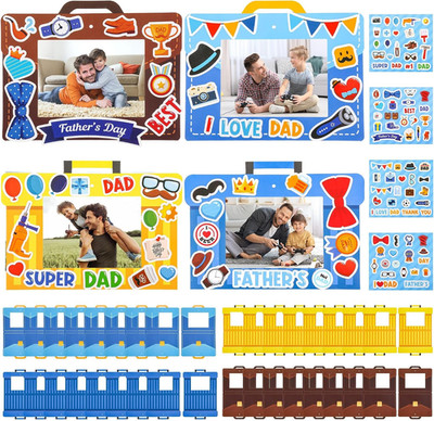 72Pcs Father Day Picture Frame Craft Kit, Hanging Display Mode DIY Toolbox Photo