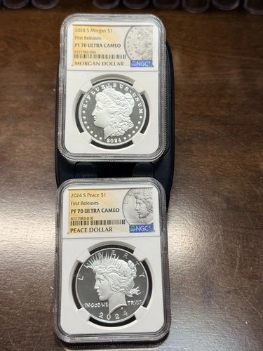 2024-S $1 Proof Morgan and Peace Silver Dollar 2pc Set NGC PF70UC First Release