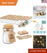 Charming 40 Count Glass Favor Jars with Cork Closure for Personalized Gifts