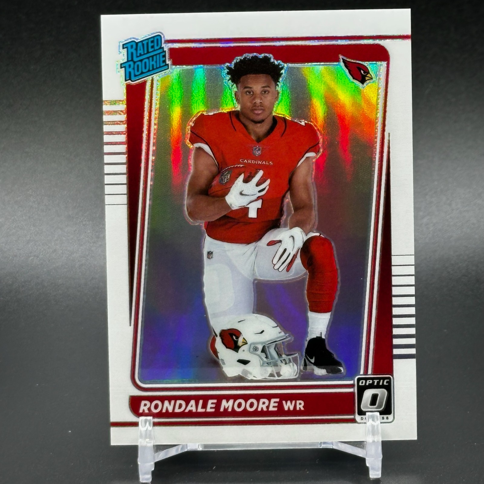 2021 Donruss Optic SILVER PRIZM #217 Rondale Moore RATED ROOKIE - Cardinals RC