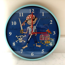 Tyrrell Katz London Pirate Wall Hanging Clock 30cm Kids Boys Childrens Bedroom