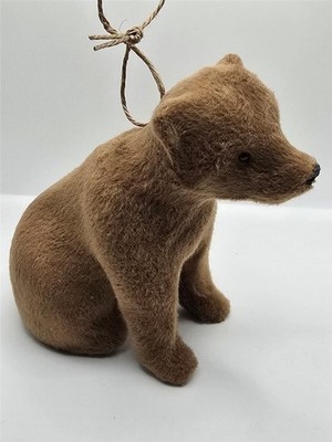 New Faux Fur Brown Bear Christmas Tree Ornament Furry Holiday Decoration Gift