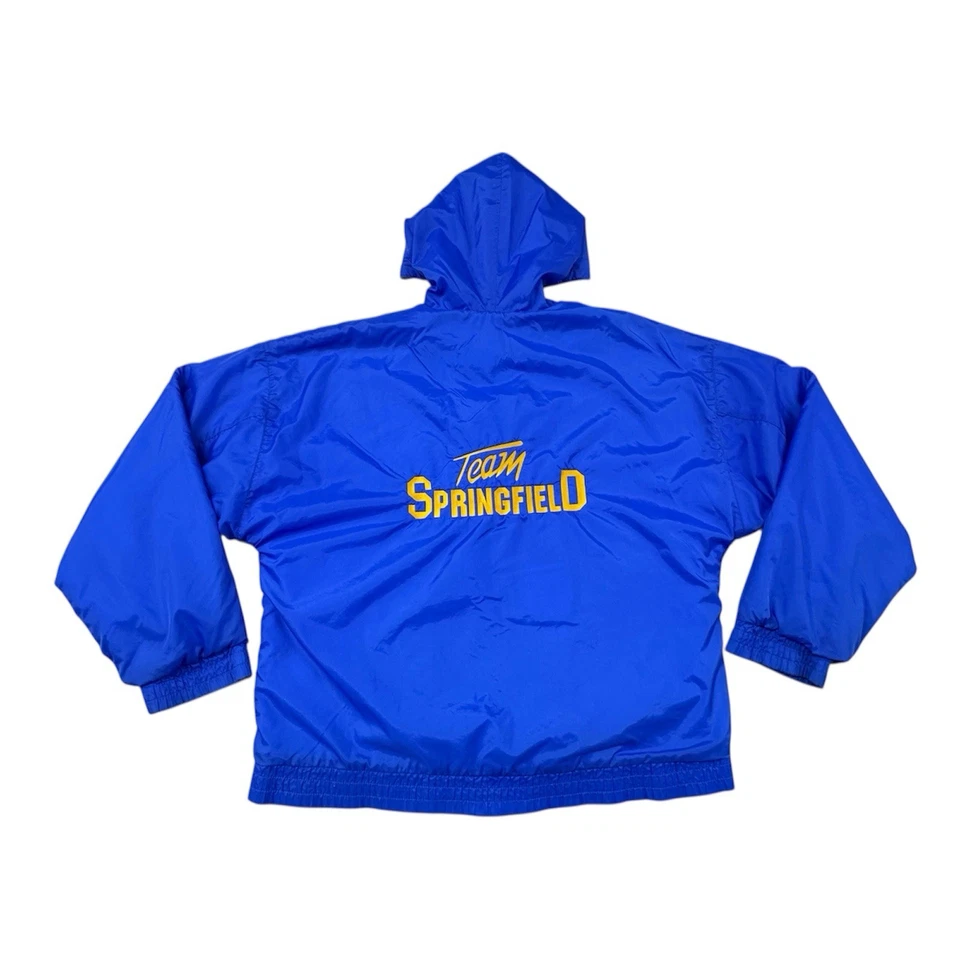 Chaqueta cortavientos vintage años 90 Team Springfield Armory para hombre grande azul Foto 2 de 4