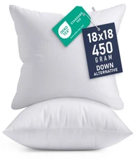 Utopia Bedding Throw Pillows Insert (Pack of 2, White) - 18 x 18 Inches Bed a...