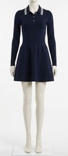 Tory Burch Women's Blue Tech-Knit Polo Mini Dress Size XL