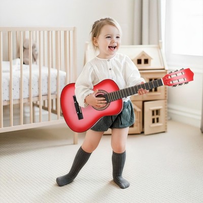 New 30-Inch Beginner Kid Gift Acoustic Guitar Package - Starter Bundle Kit Pink