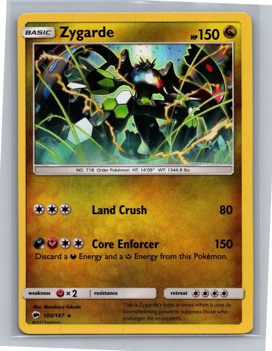 Zygarde 100/147 Holo Rare Burning Shadows Pokemon Holo Near Mint