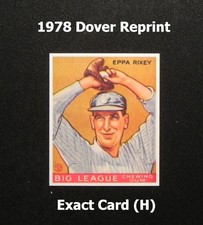 EPPA RIXEY 1978 Dover Reprint of 1933 GOUDEY Card #74 _ Exact Card (H)