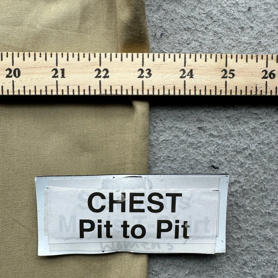 Camisa De Colección Años 70 80 Norm Thompson Sarga Safari Abotonada Hombres Grande Marrón Caqui Foto 3 de 4