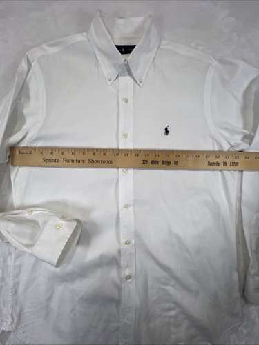 Ralph Lauren Size 16 (34/35) Cotton Long Sleeve Button Down Collar White Shirt - Afbeelding 8 van 10