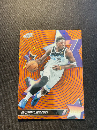 2025-26 Topps Chrome Cosmic StarFractor Anthony Edwards 7/25 Orange SP NQ16