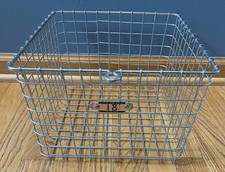 Vintage Kaspar Wire Works Metal Basket No 18 Locker Gym Storage Bin Shiner TX