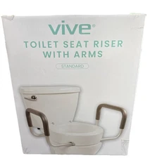Vive Toilet Seat Riser with Arms Standard LVA1071S NEW