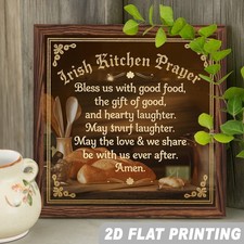 Lucky Irish Decor Wooden Plaque Irish Kitchen Prayer Art For St Patricks Day