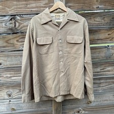 Vintage 1940s McGregor Shirt Mens M Pacifixed Wool Button Up Rockabilly USA Made