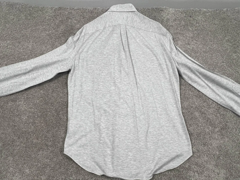 Camisa Brunello Cucinelli Para Hombre 54 Gris Calce Básico Manga Larga Botón Delantero Italia Foto 3 de 4