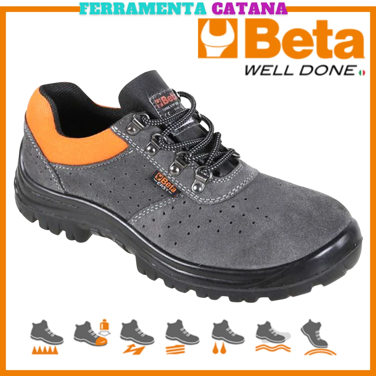 VOLKLAND Zapatos de seguridad para hobre de cuero casual con puntera