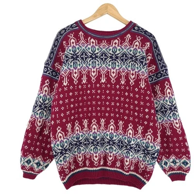 Nordic Pullover Skandinavisch Fair Isle Vintage Warm Eg7 Größe 3XL - Bild 1 von 4