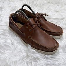 Scarpe da barca uomo SEBAGO 8,5 RYDE 2 mocassini in pelle oliata marrone mogano fatti a mano!