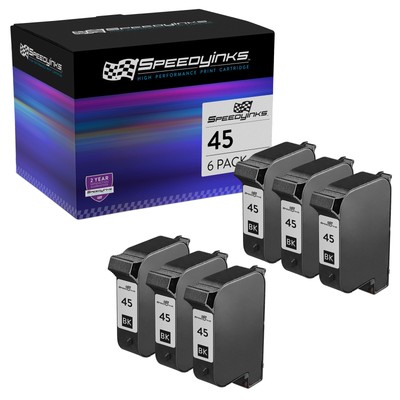 SPEEDYINKS Replacement for HP 45 / 51645A Black Ink Cartridge 6-Pack