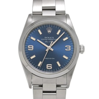 Rolex Air-King 14000 34mm Stainless Steel Blue Wristwatch #WW2105
