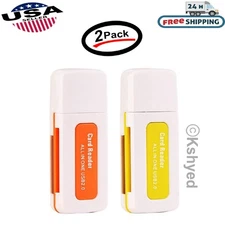4 in 1 Memory Card Reader USB 2.0 Adapter Micro SD Card T-Flash MS M2 TF (2 Pk)