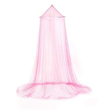 DAYSTART Mosquito Net Round Lace Curtain Dome Bed Canopy Large, Rose Red