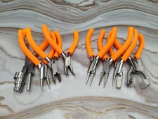 Set of 8 Plier with Orange Grips Jewelry Making Pliers Set Wire Working Tool