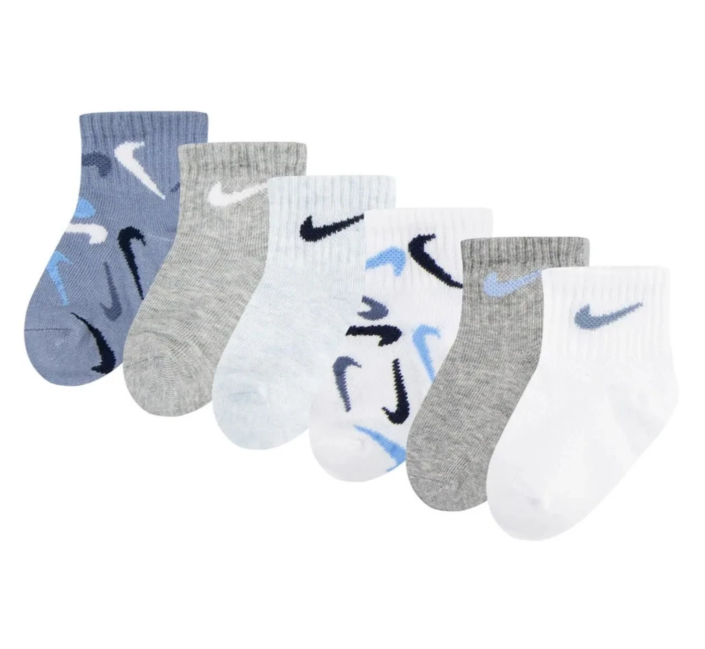 NIKE Toddler Boys Swoosh Print Ankle Socks 6-Pairs - Blue Grey White 12-24 Month
Opens in a new wind