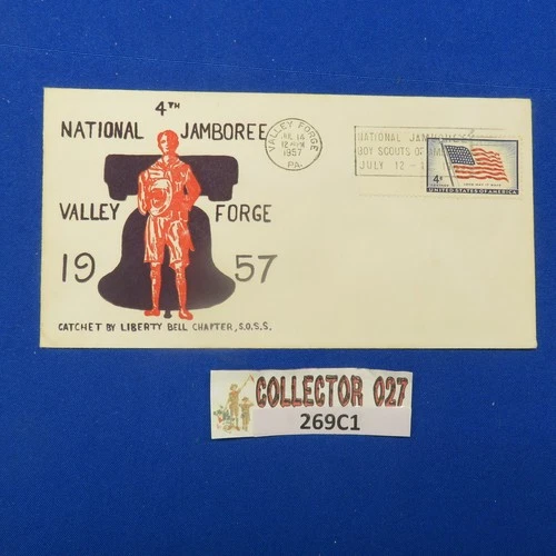 Boy Scout 1957 National Jamboree Valley Forge Cover Stamp S.O.S.S.I. 296C1