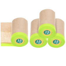 4 Rolls Pre-Taped Masking Paper for Painting - 6 inch x 50 feet Tape and