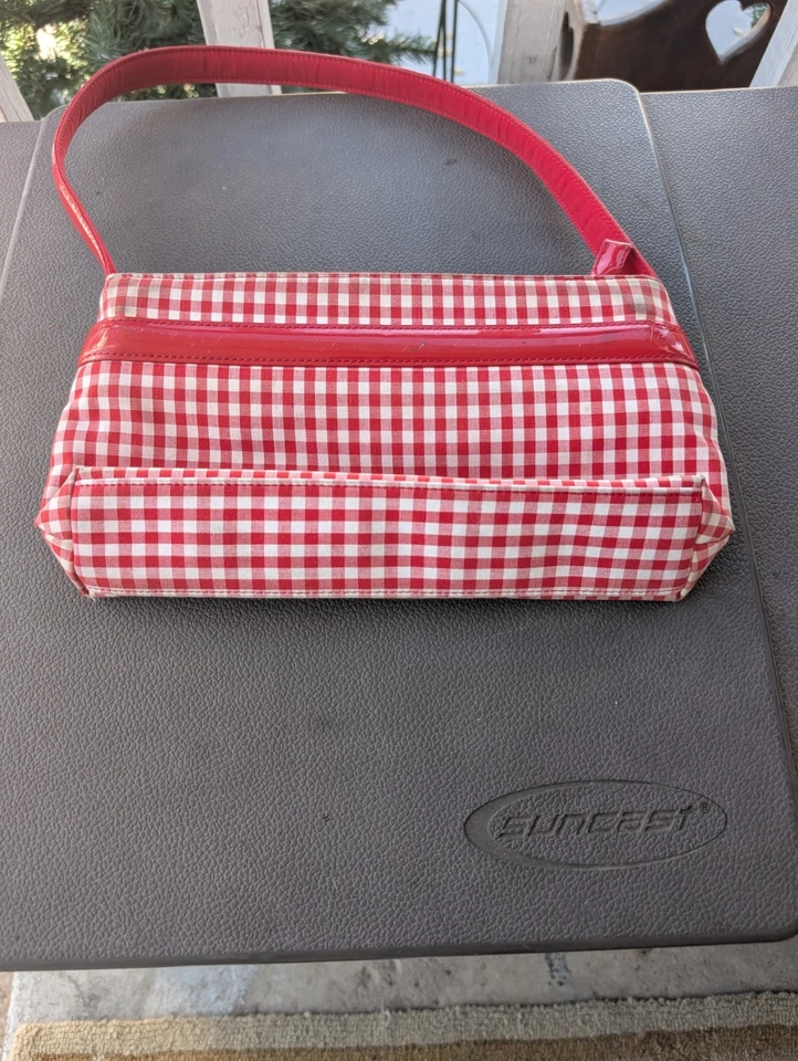 Vintage 90s Y2K Tommy Hilfiger Purse Shoulder Bag Gingham RED Check - Image 3 of 4
