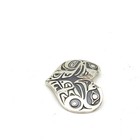 Signed Odin Lonning Tlingit Sterling Overlay Heart Lovebird Pendant #S4993-3 — photo 4