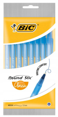 BIC Round Stic Classic Kugelschreiber, Blau, Blisterpackung /8 Stück/