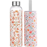 Glasflasche Trinkflasche 1 Liter Borosilikat Mit Neopren-HüLle Auslaufsicher