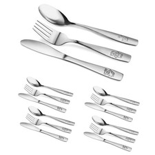 15 Piece Stainless Steel Kids Cutlery, Child and Toddler Safe Flatware, Kids ...