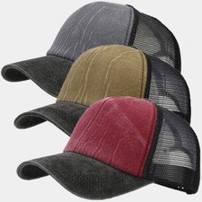 Uomo Rete Camionista Baseball Cappello Regolabile Bicolore Sport Outdoor