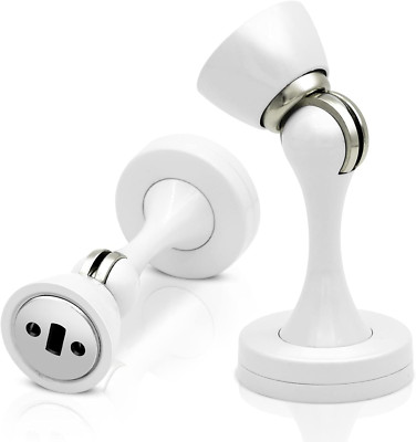 Magnetic Door Stop, White Door Stoppers Magnetic Stainless Steel Wall Floor Moun