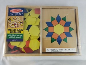 wooden pattern blocks and boards